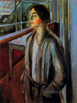 Edvard Munch Painting - Mujer en la terraza 1924 Edvard Munch